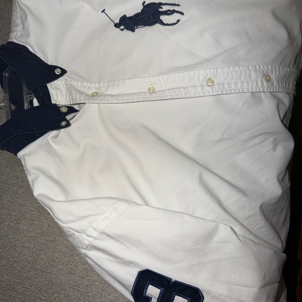 Ralph Lauren White Shirt with Navy Logo - Picture 9 of 9